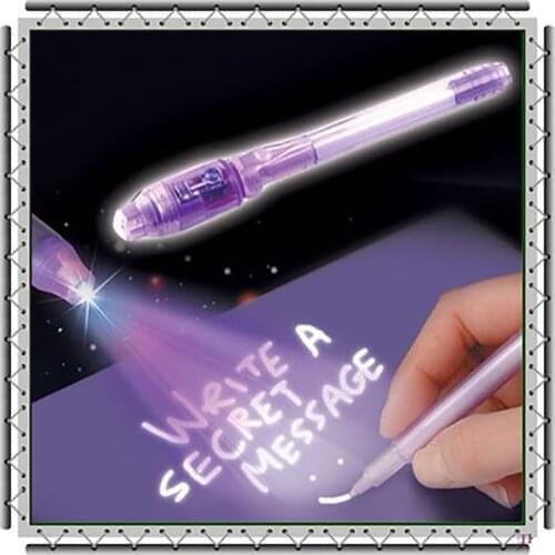1 PCS Secret Message Pen Gadget Checkout Pen Invisible Ink Pen Built in UV Light Magic Marker Secret Message pen