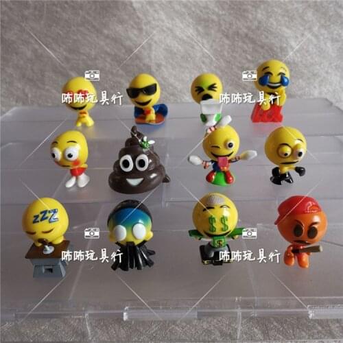 10pcs emojiing Expression doll Mobile phone expressions doll DIY poop figure mini model toys