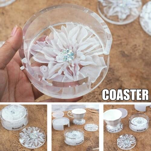 2pcs DIY Silicone Coasters Mat Storage Holder Resin Casting Mold Epoxy Mould Craft C66