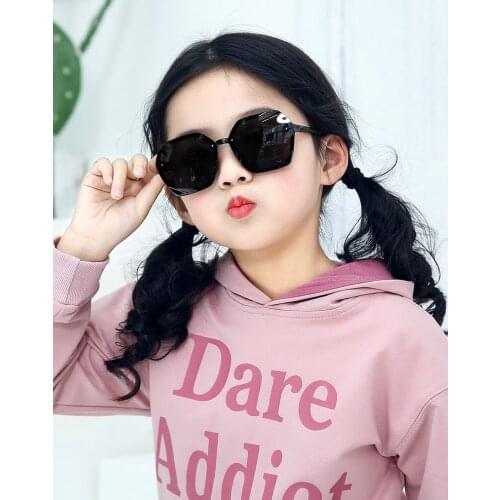 2021 Classic Polygon Kids Sunglasses For Girls Boys Hexagon Shaped Oversized Eyewear UV400 Cute Children Large Frame Sun Glasses