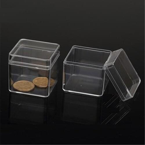 5Pcs/lot Mini Clear Plastic Square Small Box Jewelry Earplugs Storage Box Case Container Bead Clear Organizer Gift