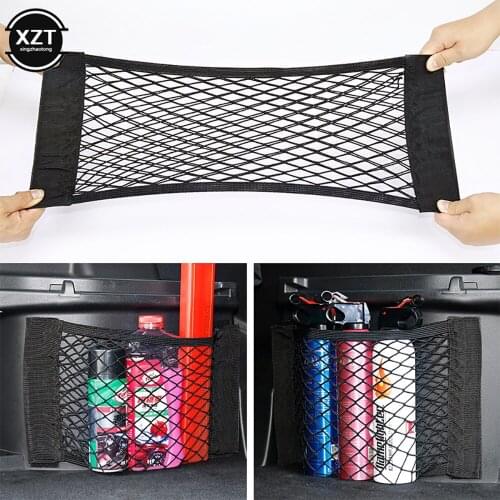 Car Back Rear Mesh Tunk Storage Net,Universal Mesh Cargo Net Car Storage Net Wall Sticker Organizer Pouch Bag Storage Mesh Net