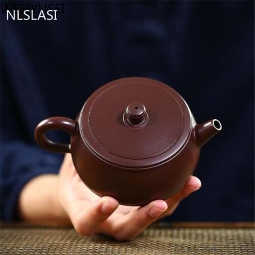 Yixing Teapot purple clay tea pot Handmade kettle Tie Guanyin zisha Tea set Raw ore Purple mud teaware Customized gifts 210ml