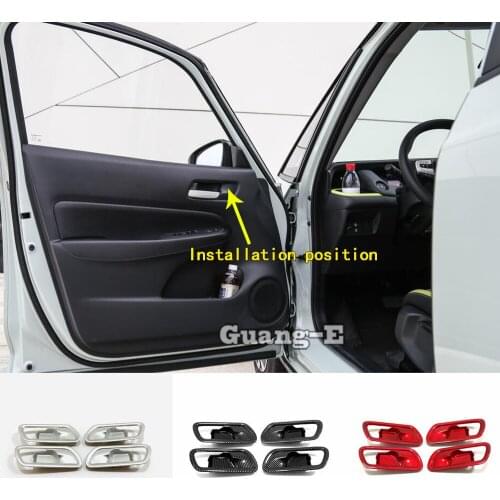 Car Styling Cover Stick Trim ABS Door Inner Built Handle Bowl Frame Armrest Handrail For Honda Fit Jazz 2020 2021