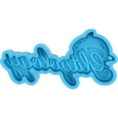 Dolphin Alphabet Letters Keychain Epoxy Resin Mold Jewelry Pendant Decorations Silicone Mould DIY Crafts Casting Tool