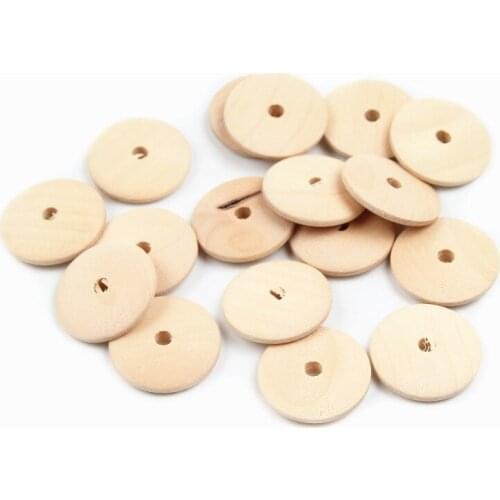 DIY Wood Color 25mm 50pcs Round Wood Beads for Jewelry Making DIY Women Earing