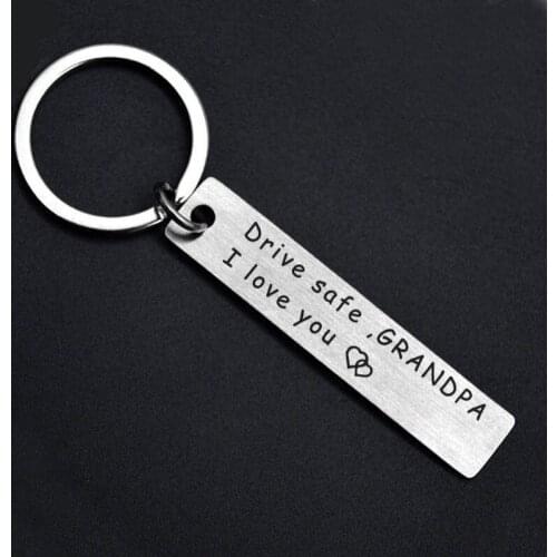 Fathers day gifts drive safe i love you Keychain heart key chain ring holder Metal Love presents for dad Fathers day gift