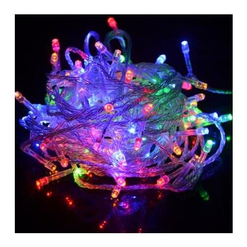 RGB Led String Light 10M 100Leds Christmas Xmas Party Decor Outdoor & Indoor Fairy String Light Battery Operated Lamp EU Plug