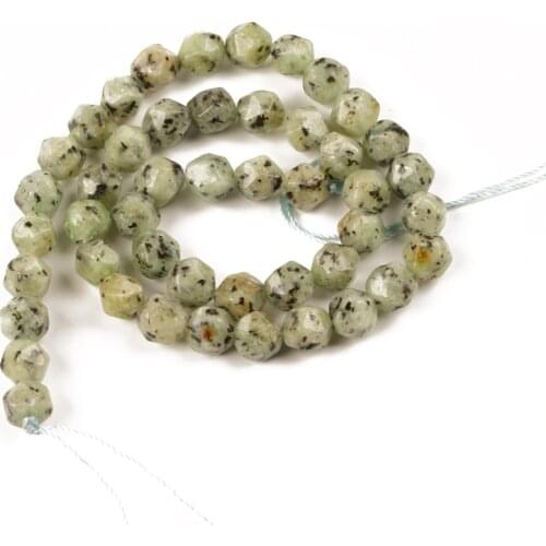 Wholesale Faceted Kiwi Natural Stone Beads Natural Stone Loose Beads Needlework for Jewelry Making DIY Bracelet 8mm