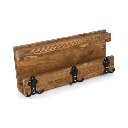 HMF İndustries Natural Spruce Pine Mail Rack Wooden Hanger Natural Wood Handmade