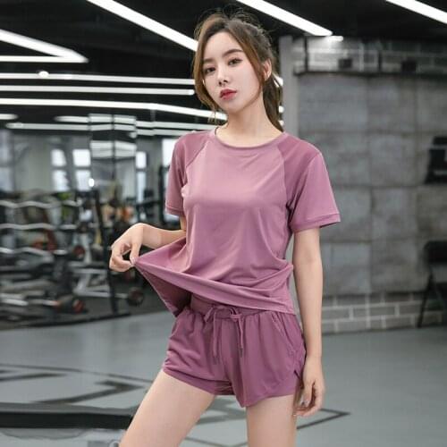 Yoga Suit Women Loose Summer Thin Sportswear Quick-drying Morning Run Fitness Two-piece Shorts Suit Two-piece Sports