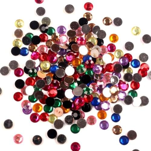 LF 500Pcs Mixed Acrylic Round 10x10mm Decoration Crafts Flatback Cabochon Embellishments For Scrapbooking Cute Diy Accessories