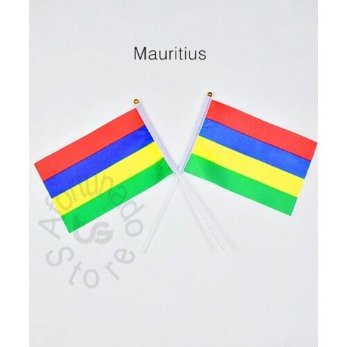 Mauritius 14*21cm 10pieces flag Banner Hand waving Flag National Flag for meet,Parade,party.Hanging,decoration