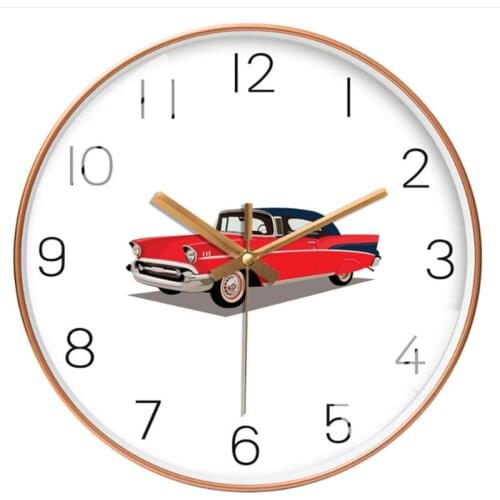 Cute Car 3D Wall Clock Silent Movement Professional Wall Clock Large Size For Home Decoration Duvar Saati For Living Room