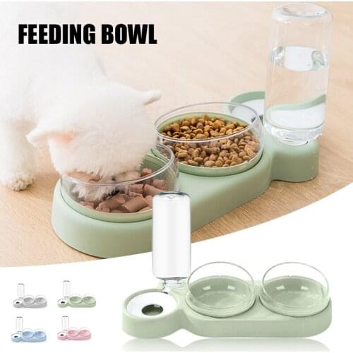 Dog Cat Bowl Feeder 3 in 1 Pet Feeder and Automatic Water Dispenser for Small Medium Size Dog Cat JDH88