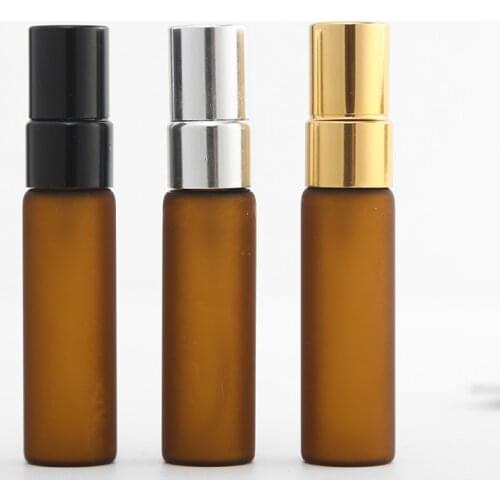 Wholesale 5ML amber Glass Perfume Bottle Spray Refillable Portable Mini Sample Perfume Bottle Atomizer Cosmetic Contaier