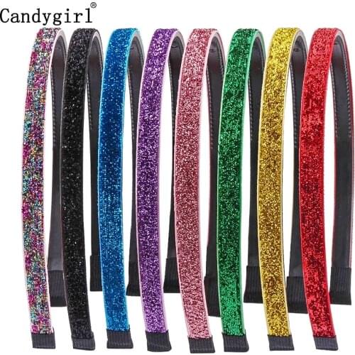 8pcs Sequin Hairband Glitter Hair Bands for Girls Colored Adult Kids Covered DIY Headbands Wholesalers Hair Accessories
