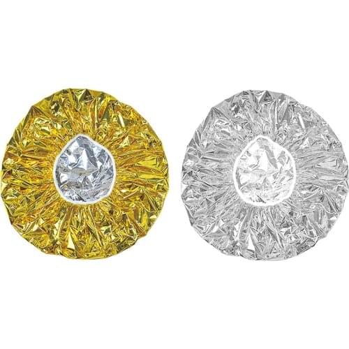 Aluminum Foil Waterproof Shower Caps Hat Disposable Salon Heat Insulation Hat Hair Cover Gold Silver Spa Beauty Salons Accessory