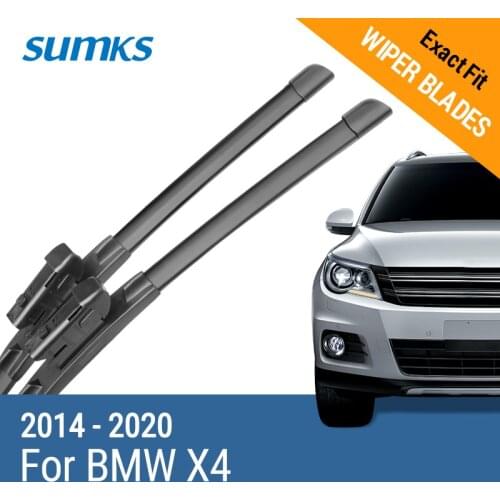 Wiper Blades for BMW X4 F26 G02 26"& 20" Fit Side Pin Arms / Push Button Arms 2014 2015 2016 2017 2018 2019 2020