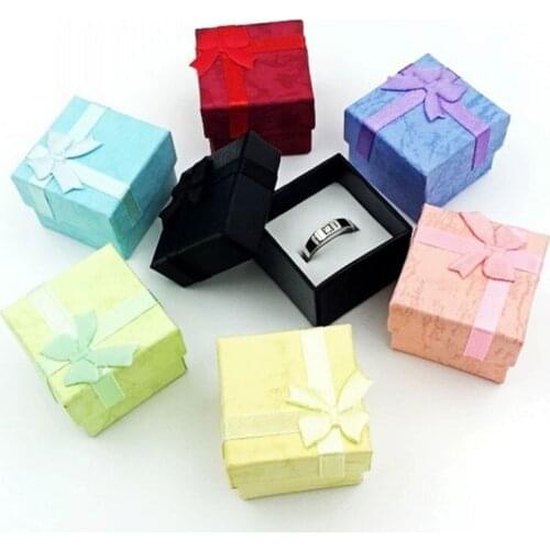 High Quality Square Bowknot Jewelry Box Wedding Engagement Ring Box For Earrings Jewelry Display Gift Box Holder