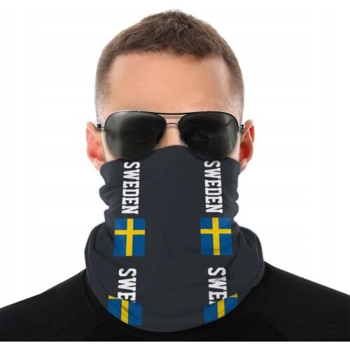 Swedish Flag Magic Scarf Neck Face Mask Men Women Fashion Tube Mask Tubular Bandanas Windproof Headband Biking Hiking