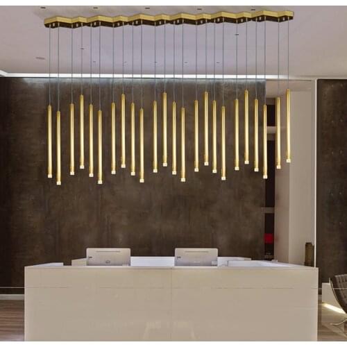 Modern LED Dining room Chandelier lighting golden Restaurant long hanging lights office light fixtures Bar lighting study lamps
