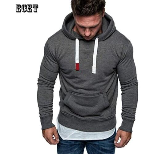 Spring and Autumn New Casual Mens Fleece Sweater Fashion Pullover Hoodie Pure Color Fitness Sportswear Mens Clothing