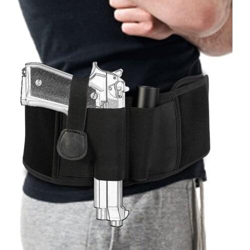 Tactical Concealed Pistol Holster Right-hand Belly Band Gun Carry Case Invisible Elastic Waist Bag Girdle Belt