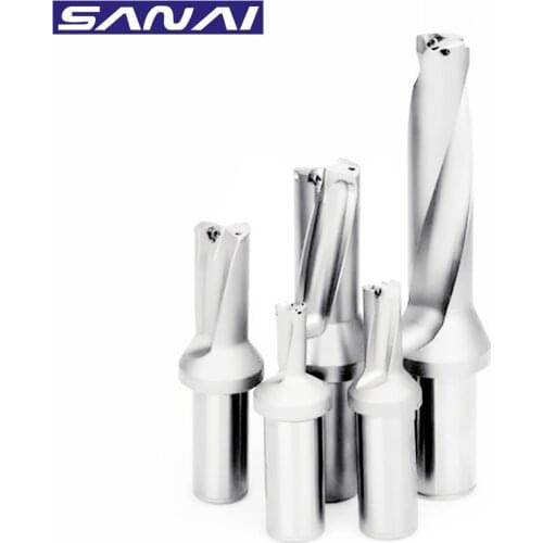 U Drill 2D 3D 4D 5D WC Series CNC Lathe Indexable Drilling Bit 14mm- 40mm Depth, Machinery Drilling Tool Metal Fast Drill, SANAI