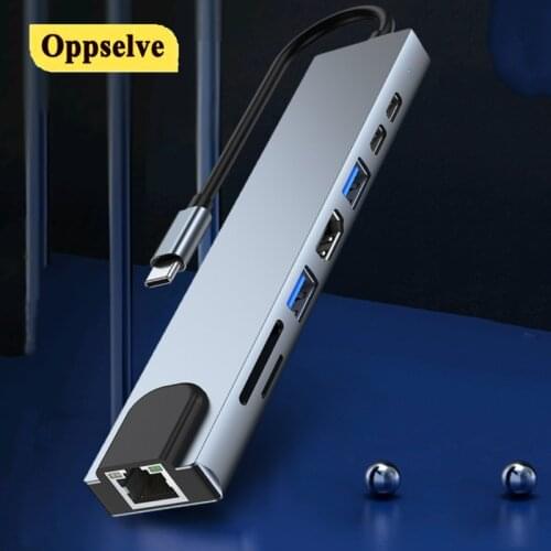 USB C Hub Adapter Multi-Useful USB Type C to Adapter 3.5mm Aux Jack USB-C PD Hub TF SD Card Reader For Macbook Pro Air Laptop