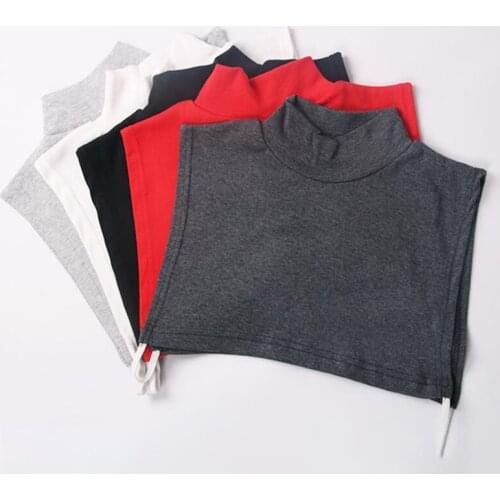 Women Men Winter Cotton Turtleneck Half Top Dickey Detachable Pullover False Fake Collar Simple Solid Color Neck Warmer