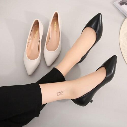 Women Pumps Brand 3.5cm High Heels Black Patent Leather Pointed Toe Sexy Stiletto Shoes Woman Ladies Wedges Pumps Plus Big Size