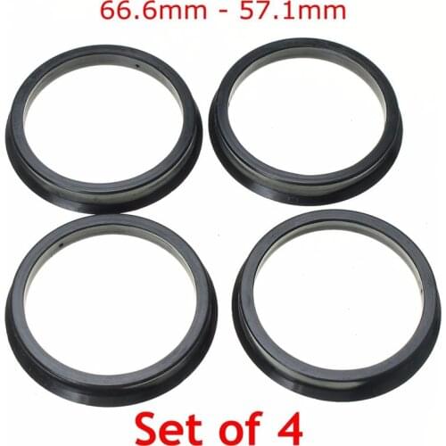 1 Set 4 Hub Centric Rings Car Wheel Bore Center Collar 66.6-57.1mm For AUDI
