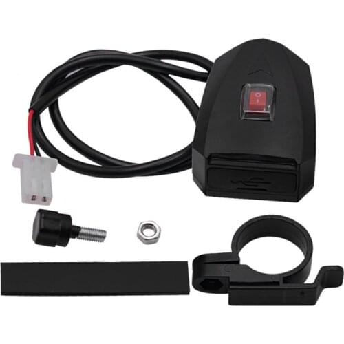 1Pcs High Quality New Motorcycle Mobile Phone Fast Charger Waterproof Double Usb Electric Car Charger With Switch 10v-80v