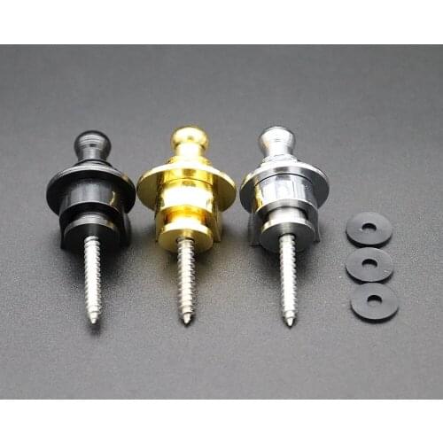 1pcs Guitar Strap Lock, Heavy Duty Metal Guitar Strap Button Strap Locking with Easy Remove Screw and Retainer System