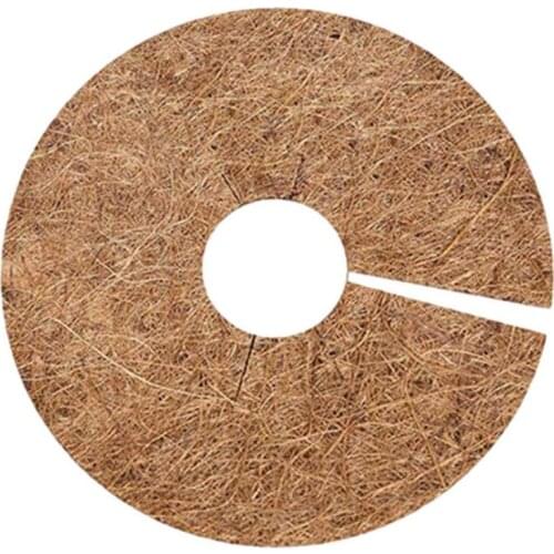 14 Inch Fiber Tree Ring Mulch Disc Mat Weed Protector Mat Winter Protection Bucket Cover Mat Balcony Coconut Fiber Mulch Ring