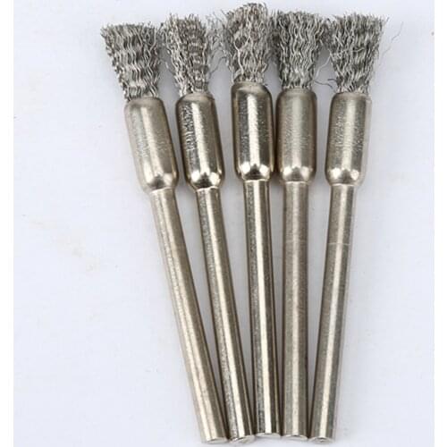5Pcs 5mm Stainless Steel Wire Brushes Polishing Wheel Brush for Dremel Rotary Tool Polishing Brush Dremel Accessories for Drill