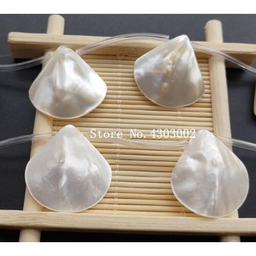 50pcs/lot 25mm Natural White Fan Mother of Pearl shell for DIY Jewelry Drop &Teardrop & Pear MOP Pearl shell For Earrings