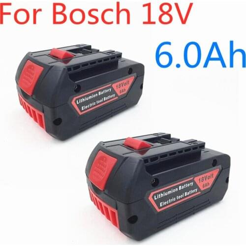 Aleaivy 18V 6.0A Rechargeable Li-ion Battery For Bosch 18V Power tool Backup 6000mah Portable Replacement BAT609 Indicator light