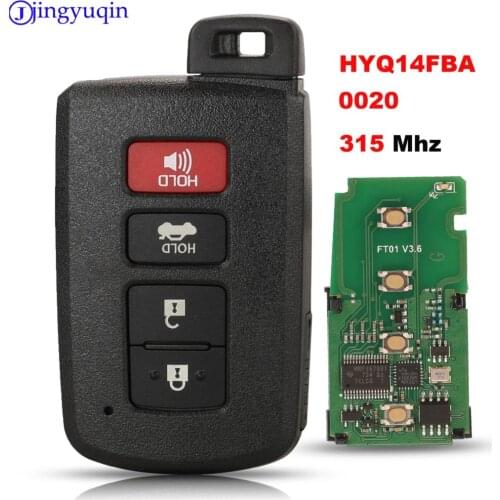 Jingyuqin HYQ14FBA Car Remote Key for Toyota Corolla Camry Avalon 2011-2016 Smart Car Key 314.3mhz for Toyota Key 0020