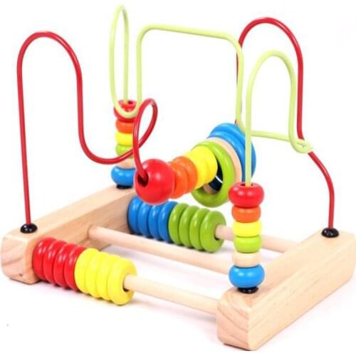 Large desk-style 2-line abacus beads RB24 childrens wooden toys for early learning 1-3 years old dial beads