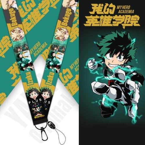My Hero Academia Keychain Anime Accessories Cute Midoriya Izuku Neck Strap Phone Chain Work Id Card Bag Lanyard Cartoon Jewelry
