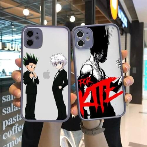 Hunter x hunter hisoka Phone Case For iPhone 12 11 Mini Pro XR XS Max 7 8 Plus X Matte transparent Gray Cover