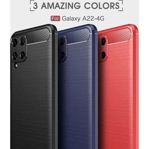 For Samsung Galaxy A22 Case Fiber Carbon Armor Hard Phone Cover For Samsung Galaxy A22 4G Case for Samsung Galaxy A22 4G