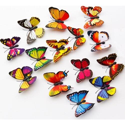 Christmas 50pcs 3D 7cm DIY Colorful simulation butterfly home decoration accessories garden decoration wedding ornament