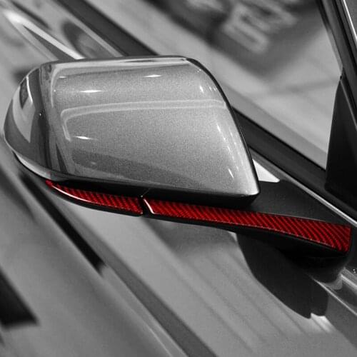 For Ford Mustang 2015-2019 LHD Carbon Fiber Rearview Mirror Cover Trim Stickers Decorations Car Accessories Car-styling