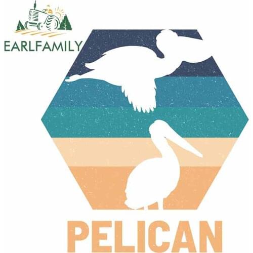EARLFAMILY 13cm x 11.9cm for Pelican Cute Decal Waterproof Personality Cartoon Car Stickers Refrigerator Motorcycle Decoration