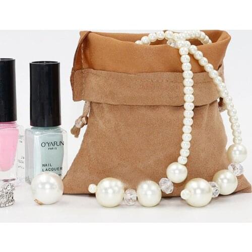 Brown Flannel Velvet Gift Bag 8x10cm 9x12cm 10x15cm 13x17cm Makeup Jewelry Velvet Drawstring Pouch