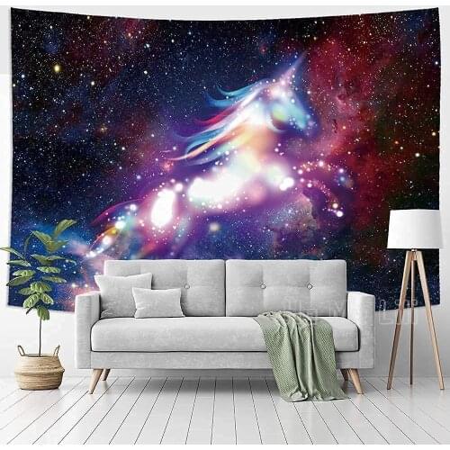 Galaxy Unicorn Tapestry Starry Wall Art Hanging Polyester Bohemian Wall Art