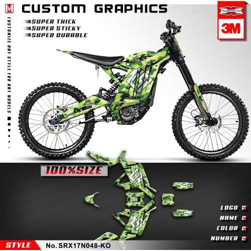 KUNGFU GRAPHICS Self Adhesives Custom Decals Camo Stickers for Sur-Ron Light Bee X S Electric Bike, Style No. SRX17N048-KO